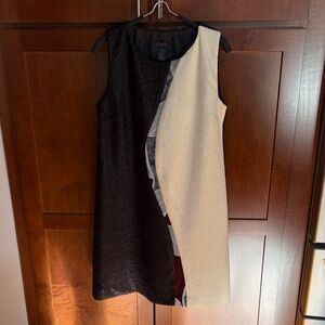 Custo Barcelona Black and Cream Asymmetrical Mini Dress